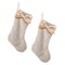 Christmas Faux Fox Fur Stocking with Bow/ Christmas Tree Skirt Set